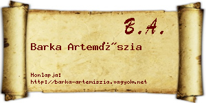 Barka Artemíszia névjegykártya